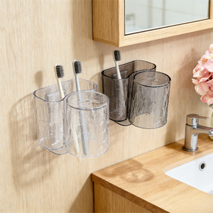 Set di <span class=keywords><strong>Accessori</strong></span> per <span class=keywords><strong>Bagno</strong></span> in Acrilico a Due Pezzi, Portaspazzolino da Parete con Design Cartoon, Adesivo in Plastica Ecologica - Product Image 3