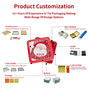 Các Nhà Sản Xuất Tùy Chỉnh Tinplate Và Nhựa Lưu Trữ Container Vuông Kỳ Nghỉ Biscuit Kim Loại Có Thể Giáng Sinh Cookie Hộp Thiếc Cho Cookie - Product Image 4