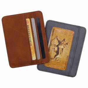 Porte-cartes en cuir PU multicolore prêt à l'emploi avec fermeture éclair et logo personnalisé – Vente directe usine pour cartes professionnelles et bancaires - Product Image 4