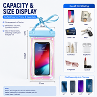 Sac universel étanche en PVC pour téléphone portable, couverture flottante transparente pour la natation en plein air avec joint sécurisé et lanière réglable
