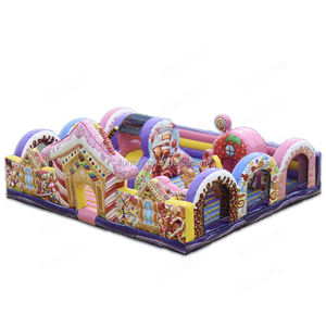 Structure gonflable commerciale combinée avec toboggan et parcours d'obstacles en bâche PVC, pour 3 à 5 personnes, utilisation en extérieur pour parcs à thème - Product Image 4