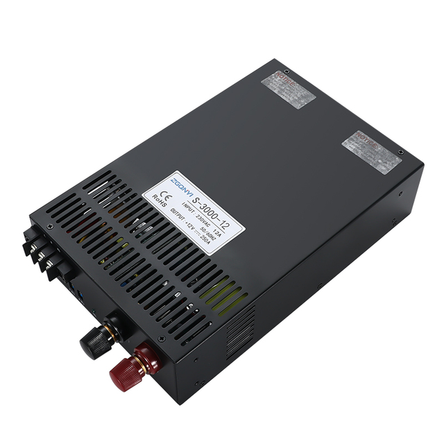 S-3000W-12V 12 Volt High Amp Power Supply AC DC 250A Switching Power Supply for Industrial Equipment