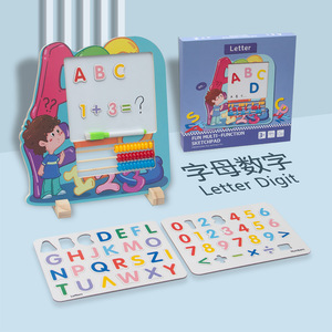 Tablero de dibujo educativo para niños, juguetes de letras del alfabeto Montessori para niños pequeños, juego de conteo de aprendizaje temprano, rompecabezas creativo de madera - Product Image 1