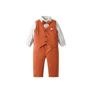 Ensemble 3 pièces pour bébé garçon, style gentleman, automne, manches longues, veste formelle, tenue pour tout-petits et nourrissons - Product Image 5