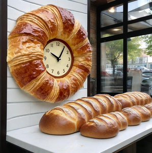 Sculpture en résine 3D réaliste sur le thème <span class=keywords><strong>de</strong></span> la <span class=keywords><strong>boulangerie</strong></span>, conçue sur mesure - <span class=keywords><strong>Horloge</strong></span> à pain pratique <span class=keywords><strong>de</strong></span> la <span class=keywords><strong>boulangerie</strong></span> Creative Point - Product Image 5