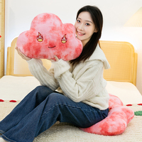 Peluche Nuage Éclair de Dessin Animé, Motif Tie-Dye Coloré, Animal en Peluche Moelleux, Décoration de Canapé et de Chambre, Cadeau d'Anniversaire