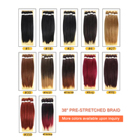 Ventes flash : Cheveux tressés pré-étirés 4X, tressage facile, 38 pouces, fibres thermoformables à l'eau chaude, mèches de cheveux bruts, extensions africaines