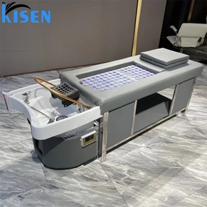 Kisen Salon Spa Moxibustion Shampoo Table Hair Washing Massage Chair Pedicure Shampoo <b>Bed</b> With Water Circulation for Beauty Shop - Product Image 1