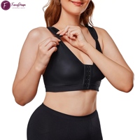 Soutiens-gorge à fermeture avant FancyShape Bretelles réglables sans fil Respirant Fitness Sculpting Brassiere Solid pour la récupération post-chirurgie