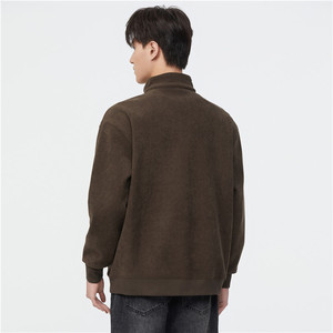 高品质半拉链运动衫立领纯色套头衫 - Product Image 4