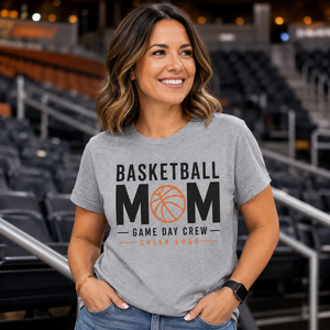 T-shirt graphique pour femme, motif « Mama Basketball », cadeau pour maman sportive, fan de basketball, vêtement d'esprit d'équipe - Product Image 4