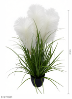 Plantes Artificielles : Herbe Haute Effet Oignon avec Feuillage Clair, Bonsaï, Fausses Herbes, Arbustes, Fleurs, Herbe de Blé pour la Maison