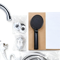 Robinet chauffe-eau électrique instantané blanc avec douchette, mitigeur chaud/froid à poignée unique pour cuisine et salle de bain