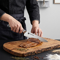 Juego de Cuchillos de Cocina Profesionales de 6 Piezas, Acero Alemán X50CrMoV15, Cuchillos de Acero Inoxidable con Mangos Ergonómicos de Pakkawood para OEM