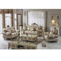 Canapés en tissu de luxe européens 1, 2 et 3 places, ensemble de canapés pour villa, mobilier de maison, canapés sectionnels classiques royaux en bois massif pour salon