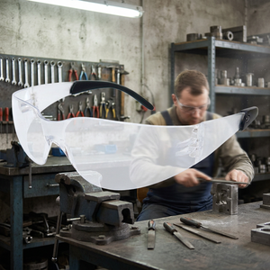 Custom Economical Safety Glasses CE EN166 Clear PC Lens Rubber Temple Tips General Purpose Workwear - Product Image 1