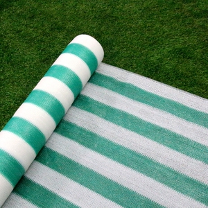 Filet d'ombrage rayé en HDPE vert et blanc, toile d'ombrage agricole respirante 80% pour extérieur, protection solaire, pour couverture de jardin - Product Image 3