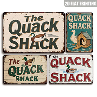Letrero Metálico Vintage Quack Shack para Gallinero y Corral de Patos, Decoración para Patio de Granja