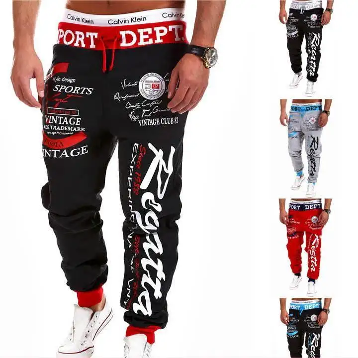 Özel Logo egzersiz spor giyim erkekler için koşucu pantolonu İpli Sweatpants Slim spor eşofman altları erkek Joggers