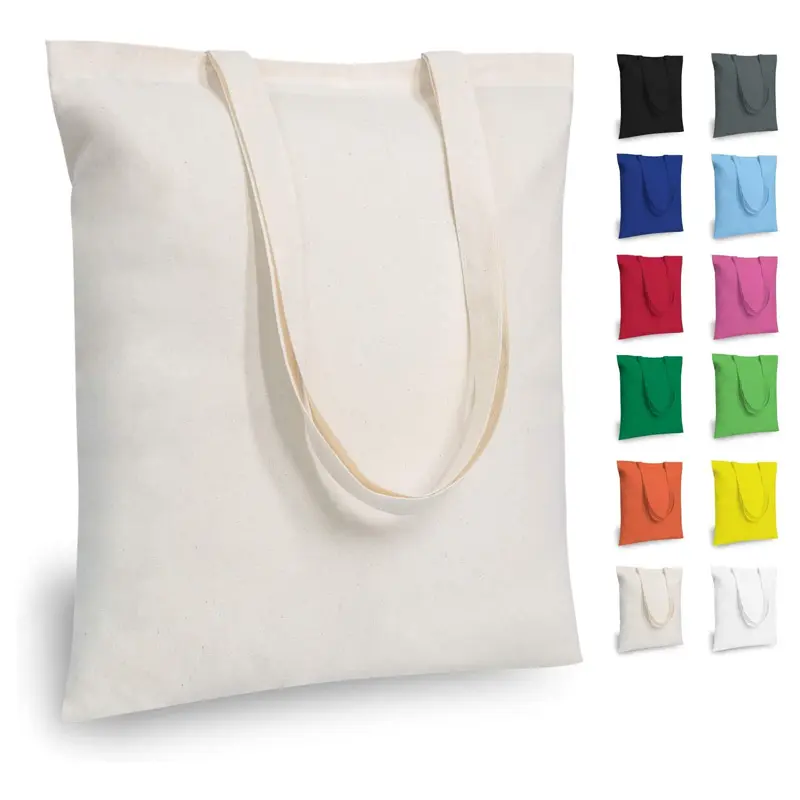 Groothandel Blank Herbruikbare Canvas Tas Custom Logo Gedrukt Katoenen Doek Dames Mode Boodschappentas Canvas Tassen