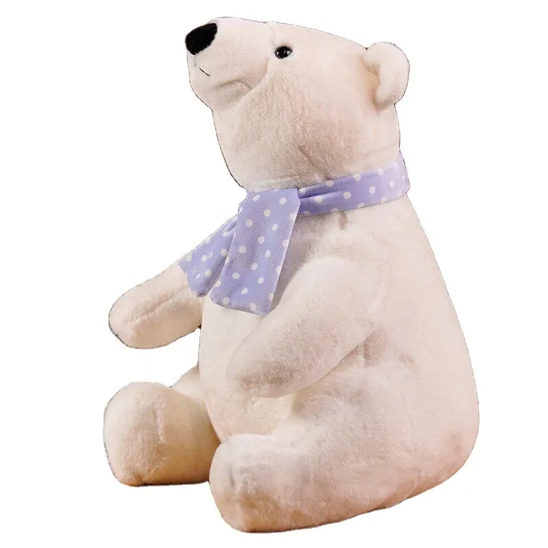 Lit personnalisé de haute qualité oreiller de couchage grande poupée Festival cadeau jouets en peluche ours polaire écharpe ours polaire poupée
