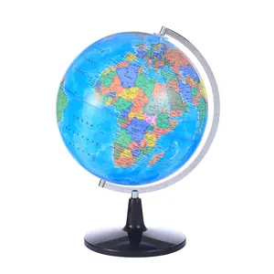 Globos giratorios de escritorio clásicos, enseñanza geométrica, mapa del mundo interactivo, globo plástico