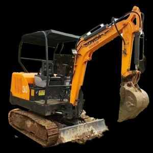Miniexcavadora de segunda mano China 3000kg 3 toneladas, excavadora hidráulica de orugas con motor Laidong, embalaje EPR Francia, bomba de motor de alta potencia - Product Image 3