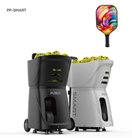 Machine de tir de pickleball PUSUN PP-SMART, 3 angles, 4 vitesses, alimentation réglable, pour forehand, backhand, pour enfants, entraînements débutants