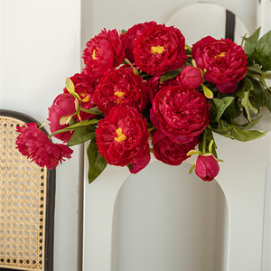 Arrangement de fleurs artificielles en soie, pivoines Haiyi, pour la décoration intérieure et les accessoires de mariage - Product Image 2