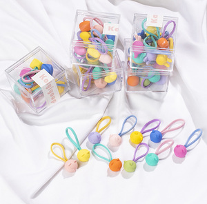 10 pièces/boîte coréenne fille tête corde petit élastique bébé mignon couleur bonbon cheveux accessoires haute élasticité cheveux corde cravate - Product Image 1