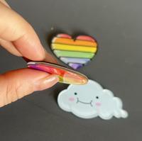 Regenboogwolk Hart Souvenir Acryl Koelkastmagneten Op Maat Magnetische Sticker Art Deco Design