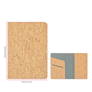 Gran oferta, funda para pasaporte de cuero de corcho con logotipo personalizado, tarjeteros con cordón, carteras para tarjetas de identificación, porta pasaporte, juego de etiquetas para equipaje - Product Image 6