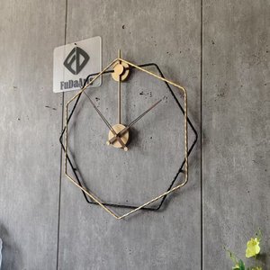 Reloj de pared de cuarzo de Metal de lujo grande dorado de 60x60CM, diseño único de tamaño personalizado, decorativo para la venta, envío directo, hogar - Product Image 3