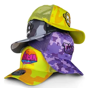 Cappello da camionista con stampa a sublimazione con ricamo personalizzato