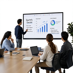 Écran plat interactif multi-touch 75 pouces avec support mobile, écran LCD 4K HD, idéal pour l'enseignement et les salles de conférence - Product Image 3
