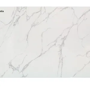 Calacatta系列20毫米厚度石英石平板白色人造石英石