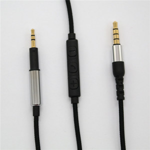 Cable de audio de 3,5 mm a 2,5 mm con micrófono de 120 cm trenzado negro para dispositivos digitales - Product Image 4