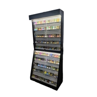 Vitrine d'exposition en verre LED robuste et écologique pour magasin de tabac, verrouillable, avec étagères réglables et éclairage LED