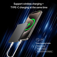 Batterie li-polymère en alliage d'aluminium personnalisée 5000mAh chargeur sans fil magnétique PD 20W charge rapide type-c entrée/sortie batterie externe
