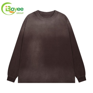 <span class=keywords><strong>Maglietta</strong></span> da uomo Vintage collezione autunnale a maniche lunghe con maniche lunghe in puro cotone con filettatura in cotone lavato a maniche lunghe e sbiadito t-shirt da uomo - Product Image 1