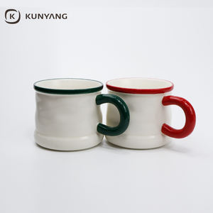 Tasses à café en céramique de porcelaine émaillée couleur minimaliste, compatibles lave-vaisselle et micro-ondes, pour la maison, vente en gros - Product Image 2