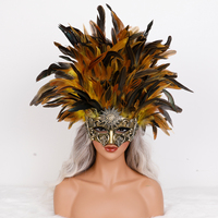 Masque en plumes réglable, doux, tendance, unisexe, cousu à la main, pour cosplay, fêtes, mariages, Halloween, carnaval, Noël, spectacles de danse
