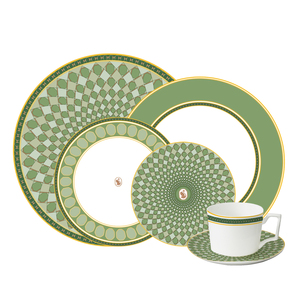 <span class=keywords><strong>Service</strong></span> de Table de Luxe en <span class=keywords><strong>Porcelaine</strong></span> Verte avec Bordure en Or Véritable, Vaisselle de Mariage en <span class=keywords><strong>Porcelaine</strong></span> Fine, Ensemble Assiettes et Bols en Céramique Motif Cygne Style Palais 2026 - Product Image 6