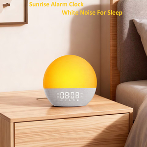 Full Screen Fabric Covered Sunrise Alarm Clock with Sunset Simulation for Heavy Sleepers - Product Image 5