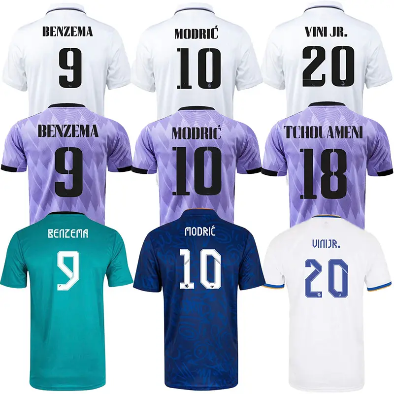 2022 2023 Jersey Klub Musim Baru Mbappe Haeland Messi Ronaldo Benzema Jersey Seragam Sepak Bola Wanita Anak-anak Kualitas Thailand