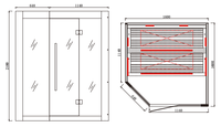 Saunaking Salle de sauna infrarouge lointain Panneau infrarouge Tube chauffant en céramique Suana Room 4-5 Personnes Cabine infrarouge