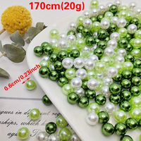 Perles rondes en plastique ABS imitation couleur verte de 6 mm en gros, perles de décoration sans trou pour la fabrication de bijoux