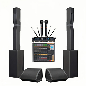 Colonne sonore active en métal double 12 pouces, haut-parleur portable bidirectionnel 5 pouces, enceinte PA professionnelle de type Line Array amplifiée - Product Image 1