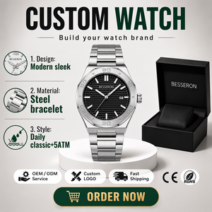 Reloj de Lujo para Hombre OEM con Logotipo Láser, Acero Inoxidable 316L, Resistente al Agua, Luminoso, Movimiento de Cuarzo Japonés Miyota 2115, Reloj de Marca Personalizada - Product Image 5
