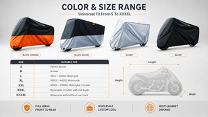 Housse de moto imperméable multicolore avec boucle coupe-vent et sac de rangement pliable pour scooter électrique et vélo - Product Image 3